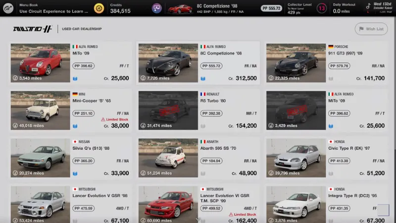 How can you sell cars in GT7